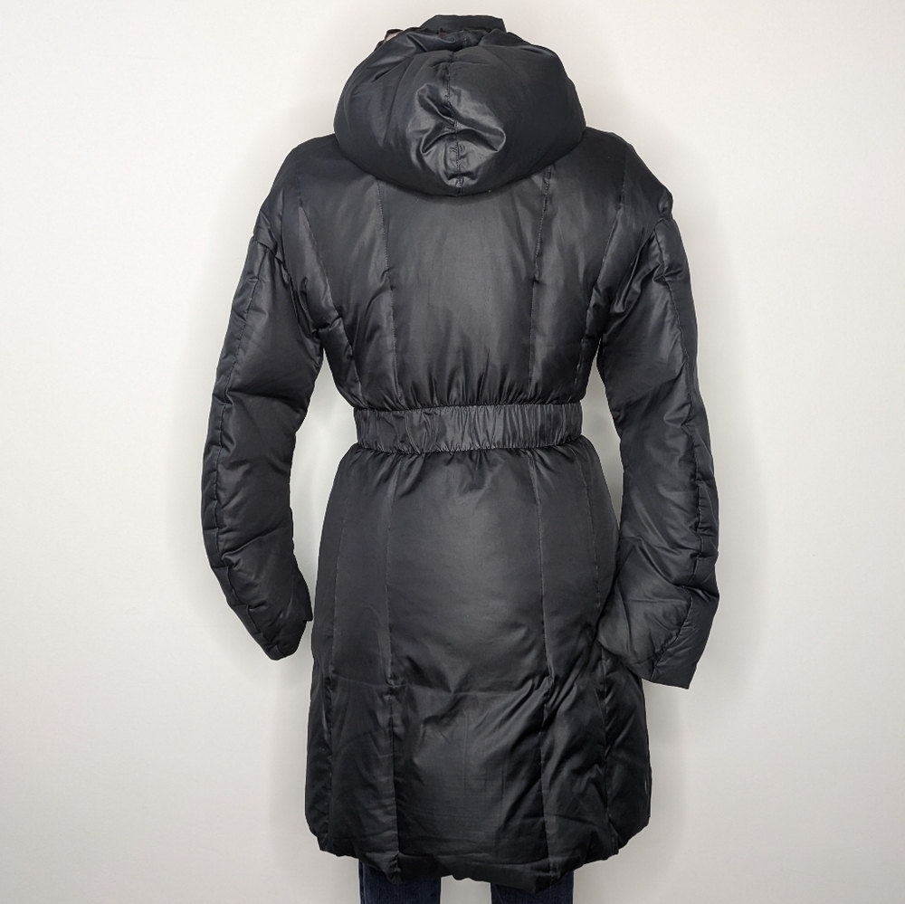 Kappa black goose down filled mid length winter hooded puffer coat L - Picture 8 of 16